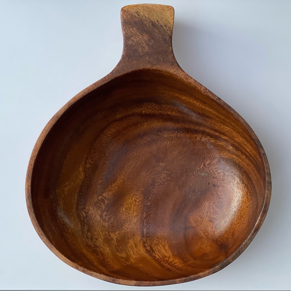 Vintage MCM Acacia Paddle Shaped Snack Bowl